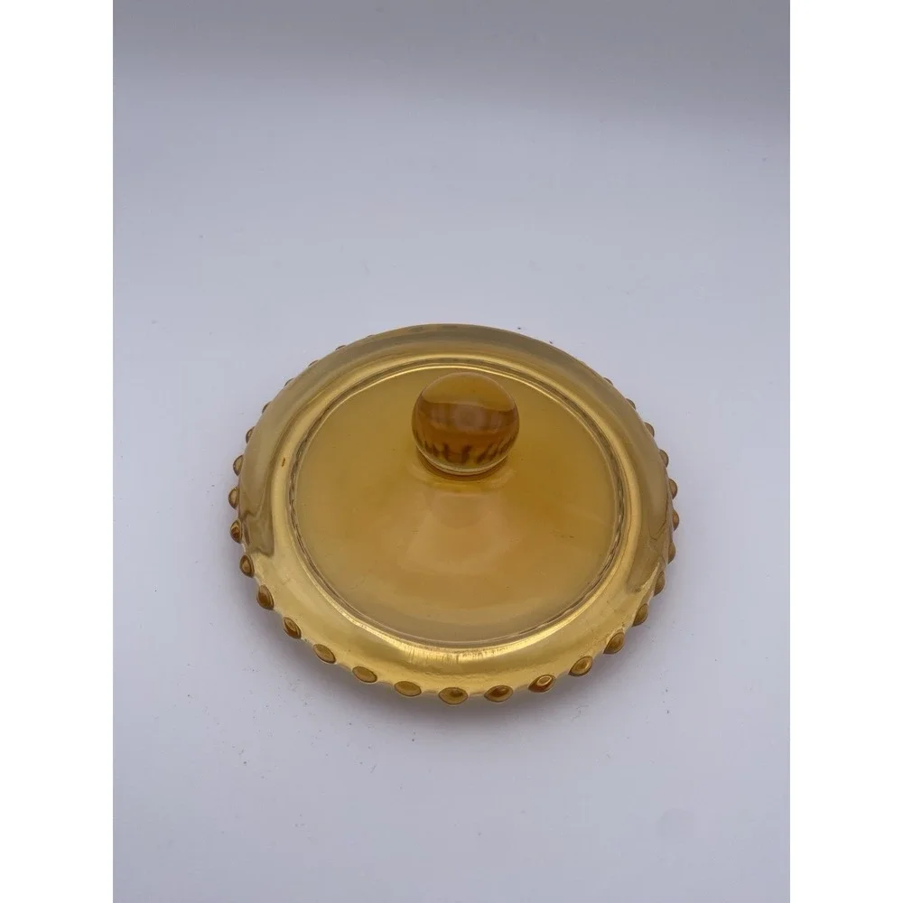Pretty Amber Hobnail Style Glass 5
